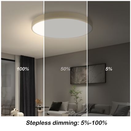 Brilagi - LED ściemnialna lampa sufitowa POOL SMART LED/60W/230V 3000-6000K śr. 50 cm Wi-Fi Tuya beżowa + pilot zdalnego sterowania