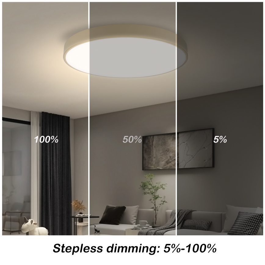 Brilagi - LED ściemnialna lampa sufitowa POOL SMART LED/60W/230V 3000-6000K śr. 50 cm Wi-Fi Tuya beżowa + pilot zdalnego sterowania