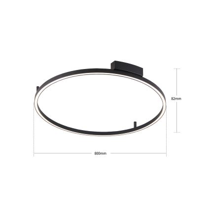 Brilagi - ściemnialna oprawa sufitowa PORTOFINO LED/60W/230V 3000-6000K śr. 80 cm czarna + pilot