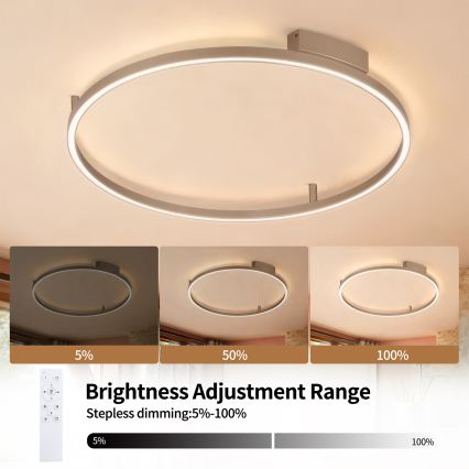 Brilagi - ściemnialna lampa sufitowa LED PORTOFINO LED/60W/230V 3000-6000K śr. 80 cm beżowa + pilot zdalnego sterowania