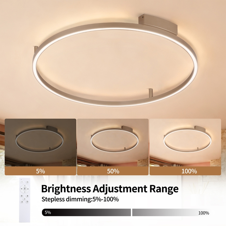 Brilagi - ściemnialna lampa sufitowa LED PORTOFINO LED/60W/230V 3000-6000K śr. 80 cm beżowa + pilot zdalnego sterowania