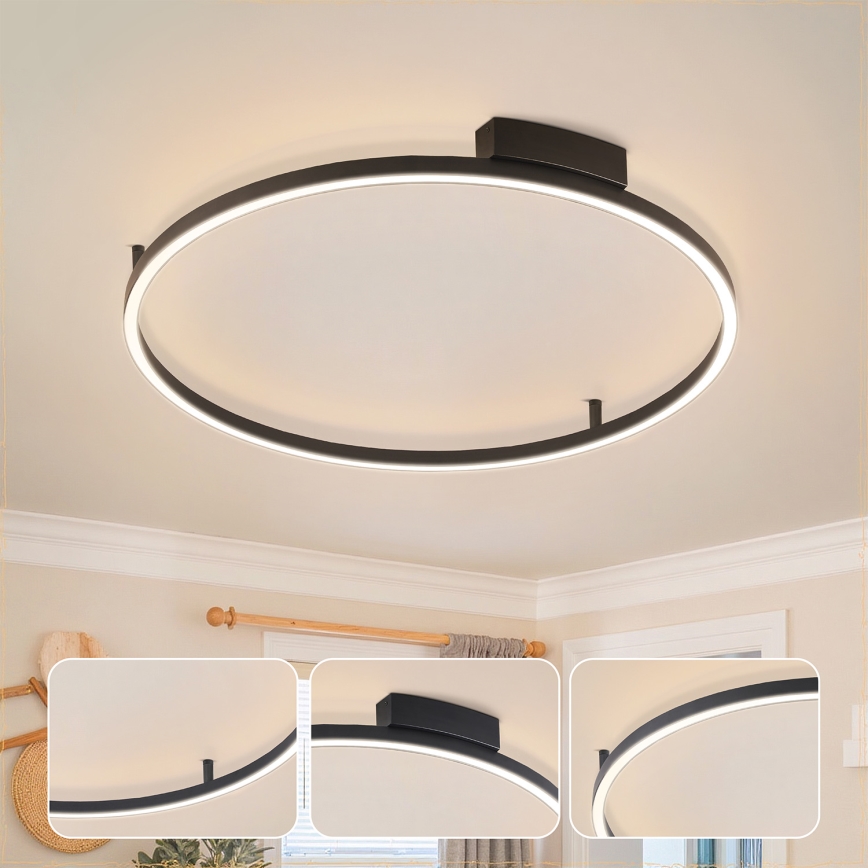 Brilagi - ściemnialna lampa sufitowa PORTOFINO LED/60W/230V 3000-6000K śr. 80 cm czarna + pilot zdalnego sterowania