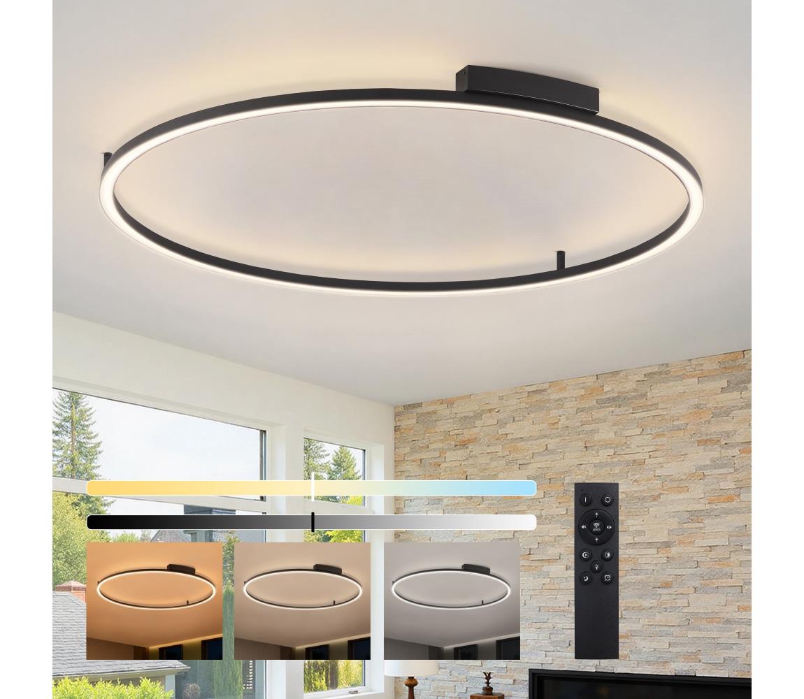 Brilagi - Ściemnialna oprawa LED PORTOFINO LED/85W/230V śr. 120 cm czarna + pilot