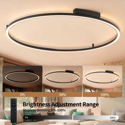 Brilagi - LED Ściemnialna oprawa sufitowa PORTOFINO LED/85W/230V 3000-6000K Ø 120 cm czarna + pilot zdalnego sterowania