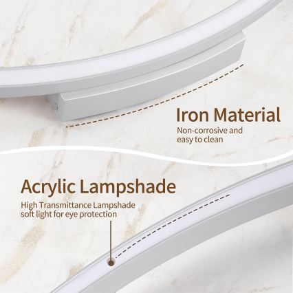 Brilagi - LED Ściemnialna lampa sufitowa PORTOFINO LED/85W/230V 3000-6000K śr. 120 cm srebrna + pilot zdalnego sterowania