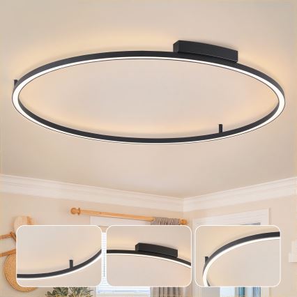 Brilagi - LED ściemnialna oprawa sufitowa PORTOFINO LED/85W/230V 3000-6000K śr. 120 cm czarna + pilot zdalnego sterowania