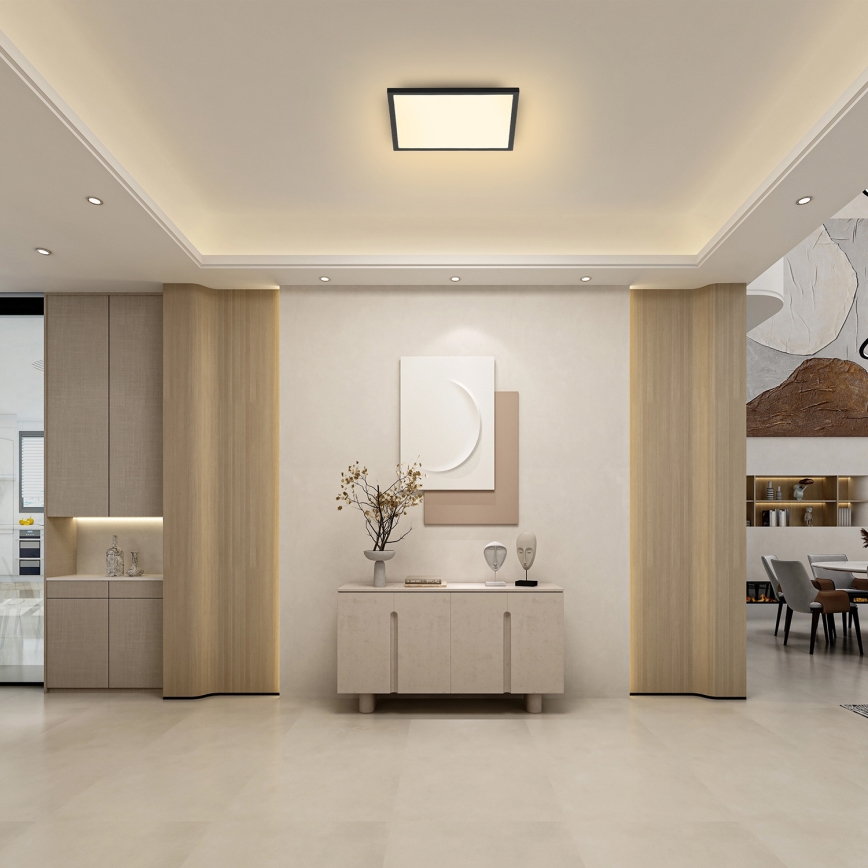 Brilagi - LED ściemnialna oprawa sufitowa SLIMFRAME LED/25W/230V 30x30 cm 3000-6000K czarna + pilot zdalnego sterowania