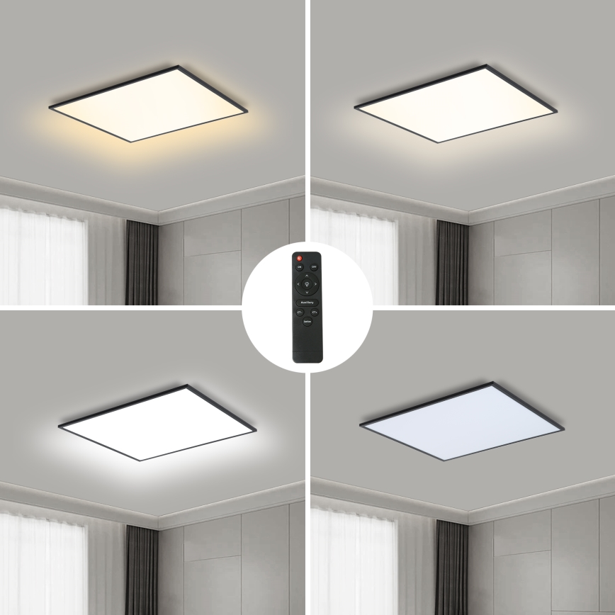 Brilagi - Ściemnialna oprawa sufitowa SLIMFRAME LED/36W/230V 45x45 cm 3000-6000K czarna + pilot zdalnego sterowania