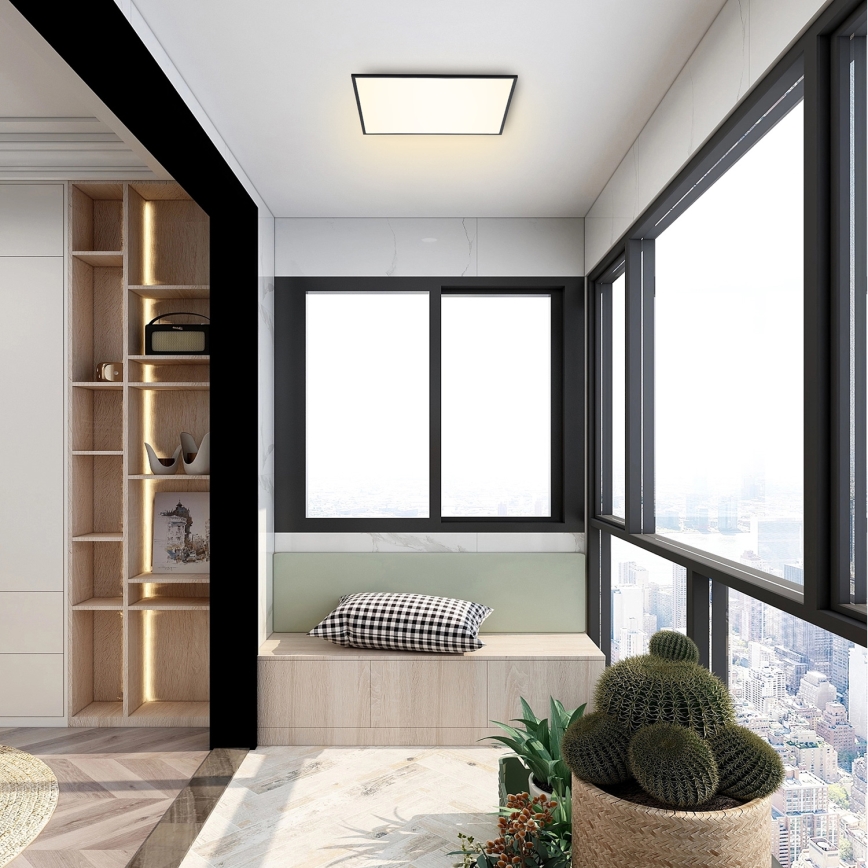 Brilagi - Ściemnialna oprawa sufitowa SLIMFRAME LED/36W/230V 45x45 cm 3000-6000K czarna + pilot zdalnego sterowania