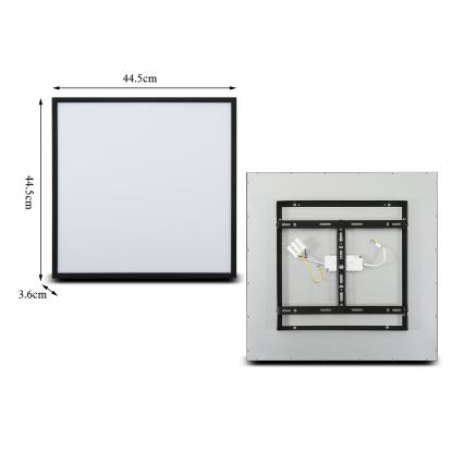 Brilagi - Ściemnialna oprawa sufitowa SLIMFRAME LED/36W/230V 45x45 cm 3000-6000K czarna + pilot zdalnego sterowania