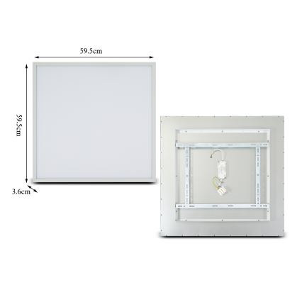 Brilagi - Ściemnialna oprawa sufitowa LED SLIMFRAME LED/58W/230V 60x60 cm 3000-6000K biała + pilot zdalnego sterowania