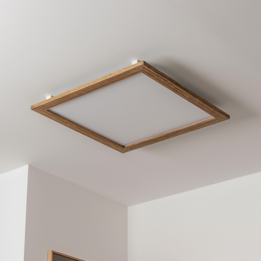 Brilagi - LED ściemnialna lampa sufitowa SLIMFRAME WOOD LED/58W/230V 64x64 cm 3000-6000K brązowa + zdalne sterowanie