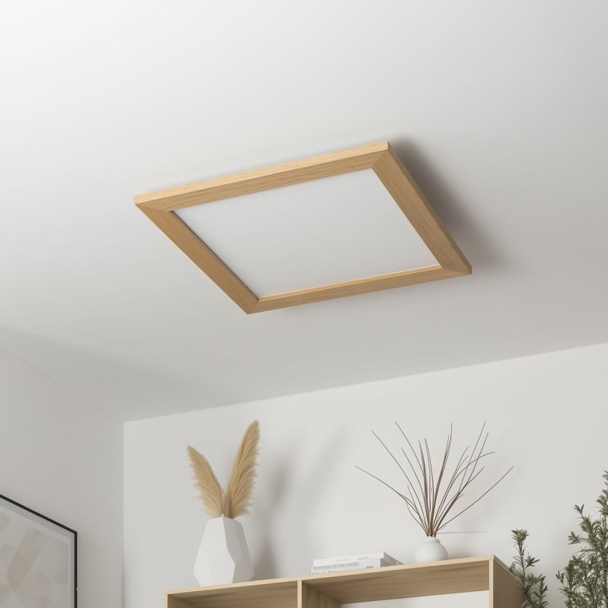 Brilagi - Ściemnialna oprawa sufitowa LED SLIMFRAME WOOD LED/36W/230V 49,5x49,5 cm 3000-6000K brązowa + pilot zdalnego sterowania