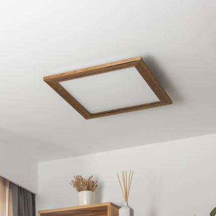 Brilagi - LED Ściemnialna oprawa sufitowa SLIMFRAME WOOD LED/36W/230V 49,5x49,5 cm 3000-6000K brązowa + pilot zdalnego sterowania