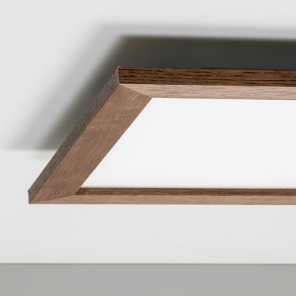 Brilagi - Ściemnialna lampa sufitowa LED SLIMFRAME WOOD LED/36W/230V 49,5x49,5 cm 3000-6000K ciemny brąz + pilot zdalnego sterowania
