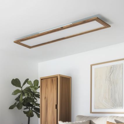 Brilagi - LED ściemnialna lampa sufitowa SLIMFRAME WOOD LED/58W/230V 124x33,7 cm 3000-6000K brązowa + pilot zdalnego sterowania
