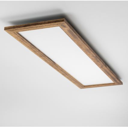 Brilagi - Ściemnialna oprawa sufitowa SLIMFRAME WOOD LED/58W/230V 124x33,7 cm 3000-6000K brązowa + pilot zdalnego sterowania