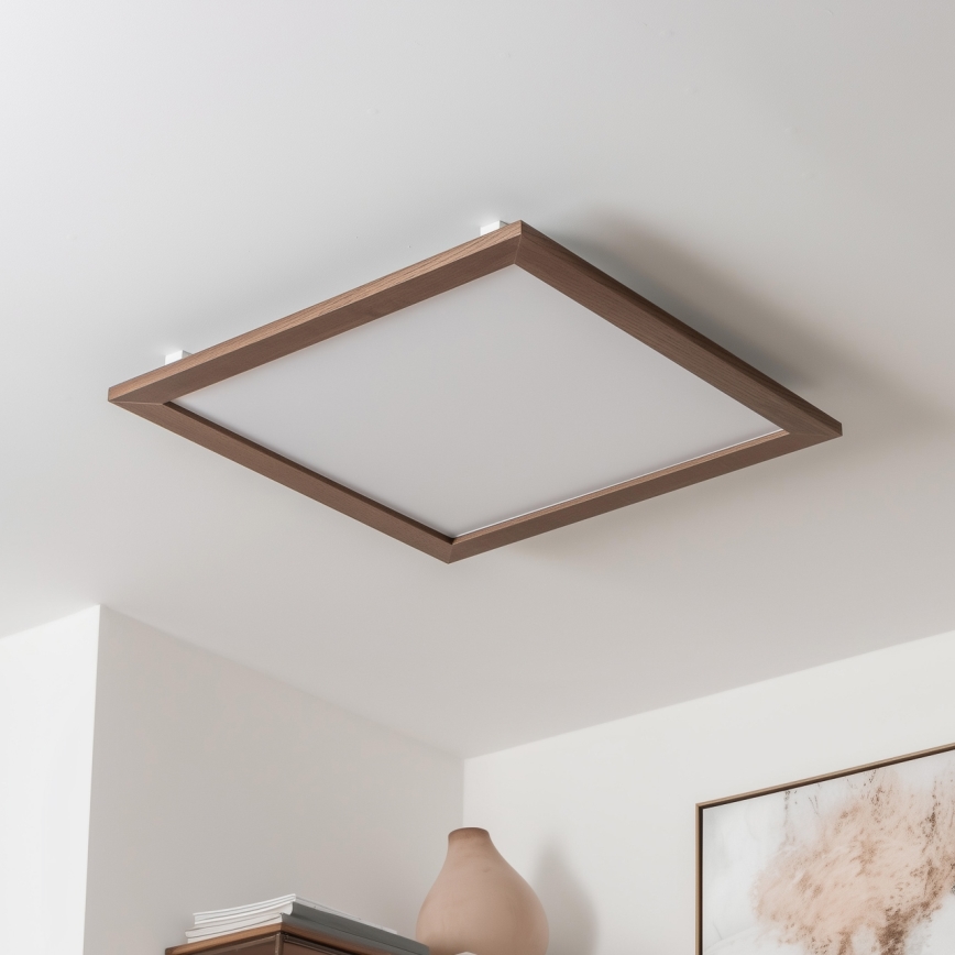 Brilagi - ściemnialna oprawa sufitowa LED SLIMFRAME WOOD LED/58W/230V 64x64 cm 3000-6000K ciemny brąz + zdalne sterowanie