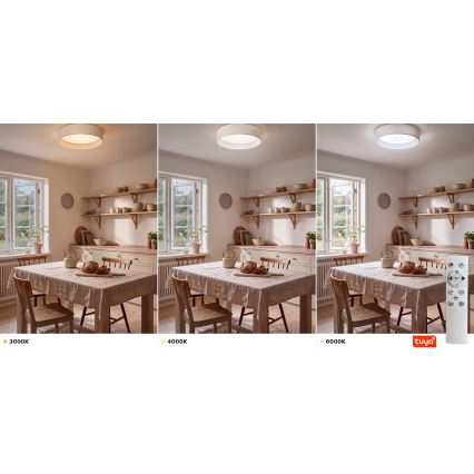 Brilagi - LED Ściemnialna oprawa sufitowa VELVET SMARTIX LED/24W/230V 3000-6000K śr. 45 cm biała Wi-Fi Tuya Beacon + pilot zdalnego sterowania