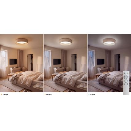 Brilagi - LED ściemnialna oprawa sufitowa VELVET SMART VARI LED/36W/230V 3000-6500K śr. 55 cm beżowa + pilot zdalnego sterowania