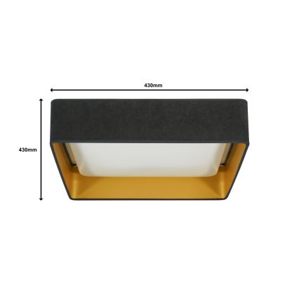Brilagi - Ściemnialna lampa sufitowa LED VELVET SQUARE LED/24W/230V 43x43 cm 3000/4000/6500K + pilot zdalnego sterowania szara