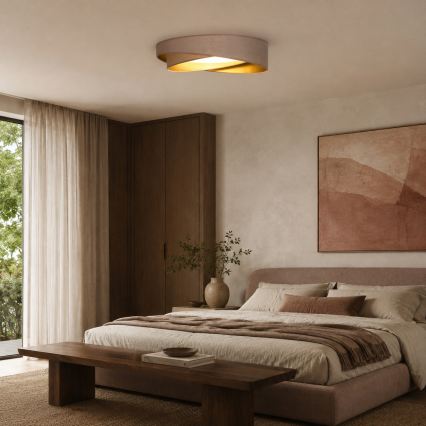 BRILAGI - ściemnialna oprawa sufitowa LED VELVET TWIST LED/36W/230V 3000-6000K Ø 65 cm Wi-Fi Tuya Beacon beżowa/złota + pilot zdalnego sterowania