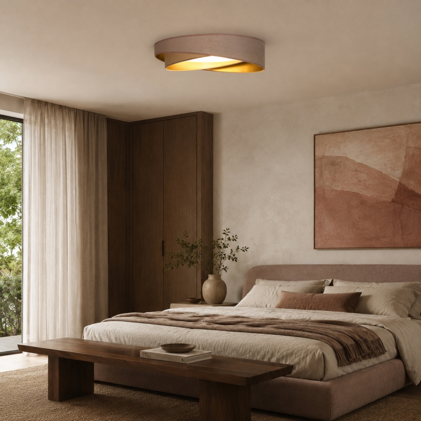 BRILAGI - ściemnialna oprawa sufitowa LED VELVET TWIST LED/36W/230V 3000-6000K Ø 65 cm Wi-Fi Tuya Beacon beżowa/złota + pilot zdalnego sterowania