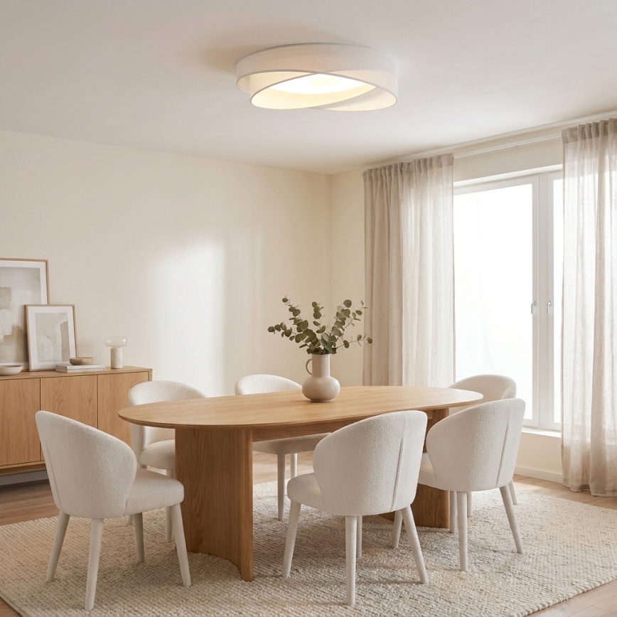 BRILAGI - oprawa sufitowa LED z funkcją ściemniania VELVET TWIST LED/36W/230V 3000-6000K śr. 65 cm Wi-Fi Tuya Beacon biały + zdalne sterowanie
