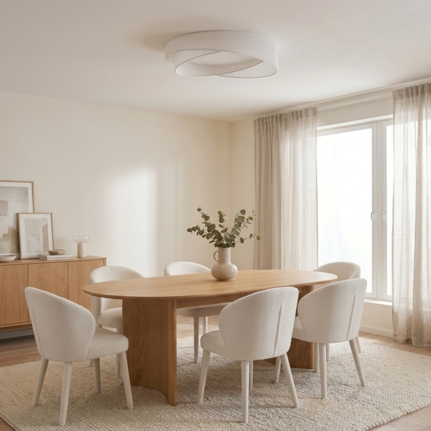 BRILAGI - oprawa sufitowa LED z funkcją ściemniania VELVET TWIST LED/36W/230V 3000-6000K śr. 65 cm Wi-Fi Tuya Beacon biały + zdalne sterowanie