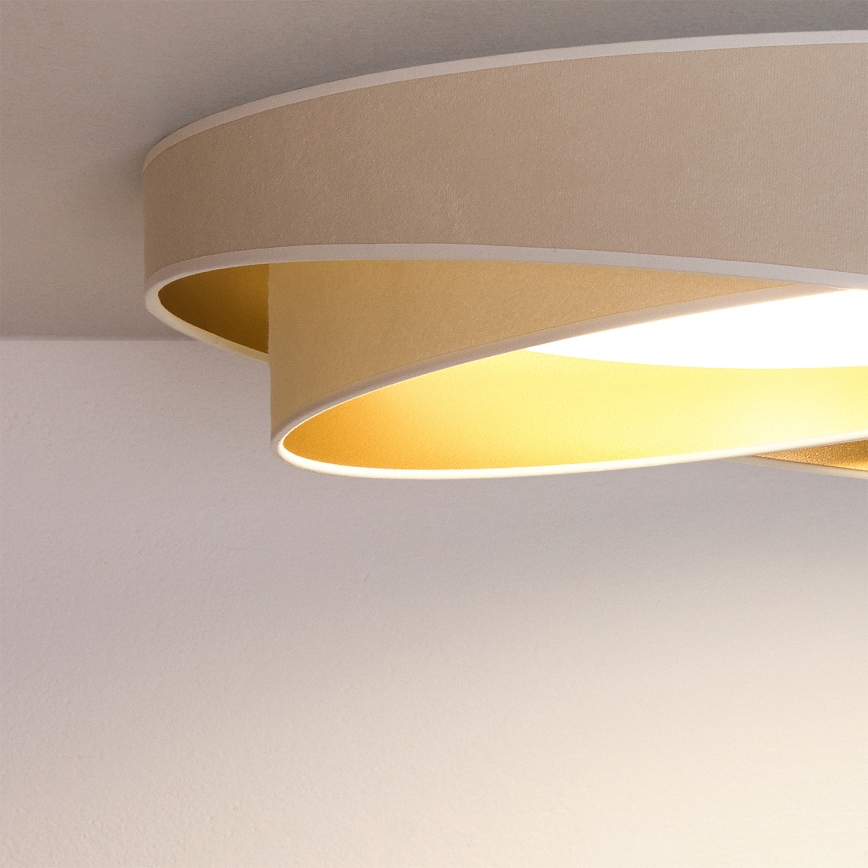 BRILAGI - LED ściemnialna lampa sufitowa VELVET TWIST LED/36W/230V 3000-6000K śr. 65 cm Wi-Fi Tuya Beacon biała/złota + pilot zdalnego sterowania