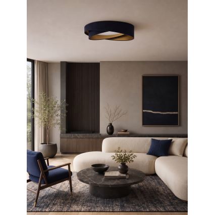 BRILAGI - LED Ściemnialna lampa sufitowa VELVET TWIST LED/36W/230V 3000-6000K Ø 65 cm Wi-Fi Tuya Beacon niebieska/złota + pilot zdalnego sterowania