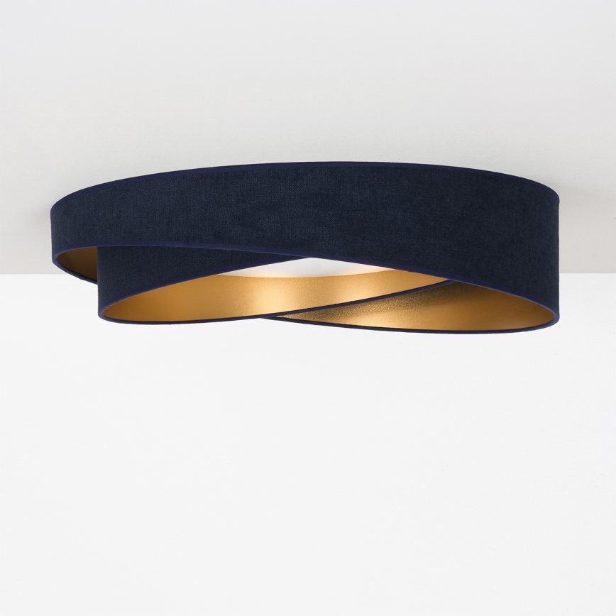 BRILAGI - LED Ściemnialna lampa sufitowa VELVET TWIST LED/36W/230V 3000-6000K Ø 65 cm Wi-Fi Tuya Beacon niebieska/złota + pilot zdalnego sterowania