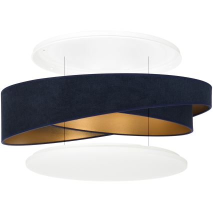 BRILAGI - LED Ściemnialna lampa sufitowa VELVET TWIST LED/36W/230V 3000-6000K Ø 65 cm Wi-Fi Tuya Beacon niebieska/złota + pilot zdalnego sterowania