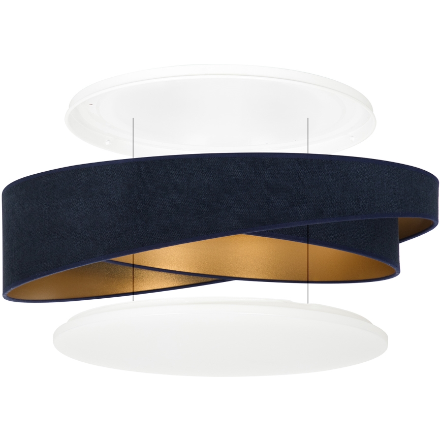 BRILAGI - LED Ściemnialna lampa sufitowa VELVET TWIST LED/36W/230V 3000-6000K Ø 65 cm Wi-Fi Tuya Beacon niebieska/złota + pilot zdalnego sterowania