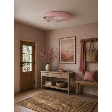 BRILAGI - LED ściemnialna lampa sufitowa VELVET TWIST LED/36W/230V 3000-6000K śr. 65 cm Wi-Fi Tuya Beacon różowa/beżowa + pilot zdalnego sterowania