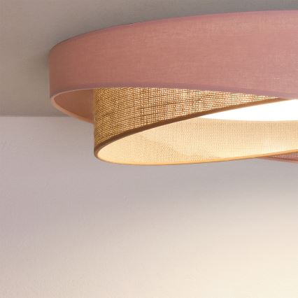 BRILAGI - LED ściemnialna lampa sufitowa VELVET TWIST LED/36W/230V 3000-6000K śr. 65 cm Wi-Fi Tuya Beacon różowa/beżowa + pilot zdalnego sterowania