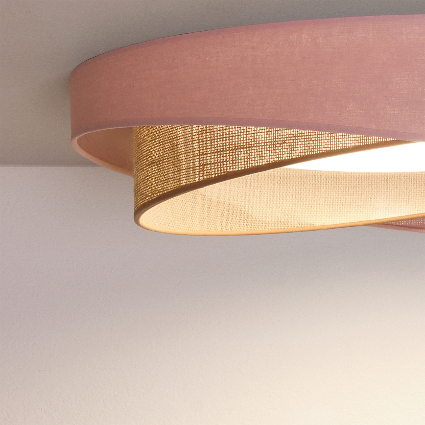BRILAGI - LED ściemnialna lampa sufitowa VELVET TWIST LED/36W/230V 3000-6000K śr. 65 cm Wi-Fi Tuya Beacon różowa/beżowa + pilot zdalnego sterowania