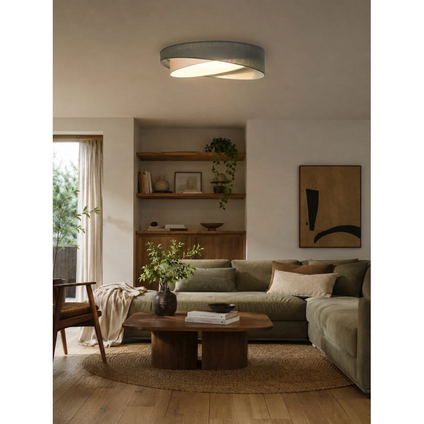 BRILAGI - LED ściemnialna oprawa sufitowa VELVET TWIST LED/36W/230V 3000-6000K śr. 65 cm Wi-Fi Tuya Beacon zielony/biały + pilot zdalnego sterowania