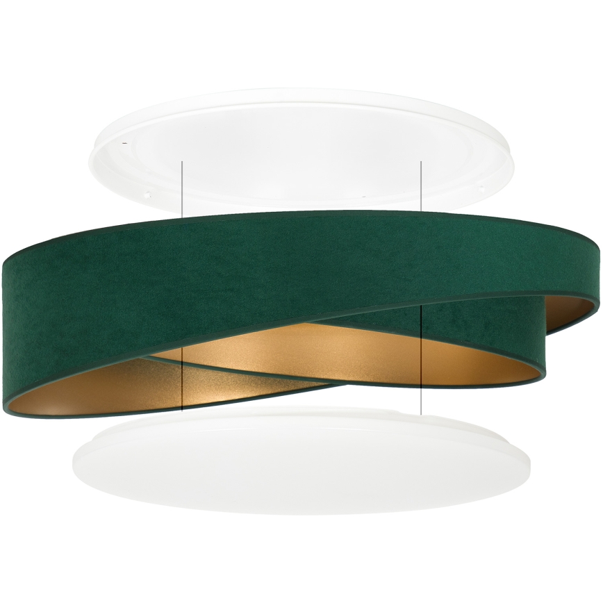 BRILAGI - ściemnialna lampa sufitowa VELVET TWIST LED/36W/230V 3000-6000K śr. 65 cm Wi-Fi Tuya Beacon zielony/złoty + pilot zdalnego sterowania