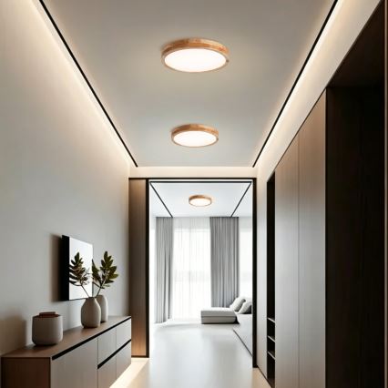 Brilagi - LED ściemnialna oprawa sufitowa WOODLINE LED/48W/230V 3000-6000K dąb śr. 40 cm + pilot zdalnego sterowania