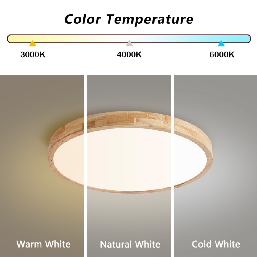 Brilagi - Lampa sufitowa WOODLINE LED/72W/230V z funkcją ściemniania 3000-6000K dąb śr. 60 cm + pilot