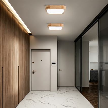 Brilagi - Oprawa sufitowa LED z funkcją ściemniania WOODLINE SQUARE LED/48W/230V 3000-6000K dąb 40x40 cm + pilot zdalnego sterowania