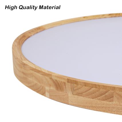 Brilagi - ściemnialna lampa sufitowa LED WOODROUND LED/40W/230V 3000-6000K Ø 60 cm drewno CRI 90 + pilot zdalnego sterowania