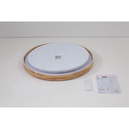 Brilagi - ściemnialna lampa sufitowa LED WOODROUND LED/40W/230V 3000-6000K Ø 60 cm drewno CRI 90 + pilot zdalnego sterowania