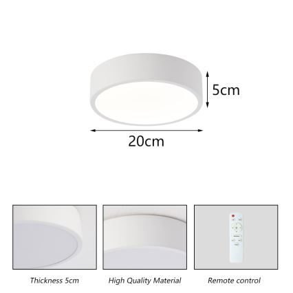Brilagi - ściemnialna oprawa sufitowa LED POOL LED/18W/230V 3000-6000K 20 cm biała + zdalne sterowanie