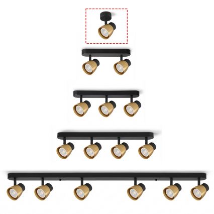 Brilagi - Ściemnialna oprawa punktowa LED RGBW NUGGET 1xGU10/6W/230V czarna/złota