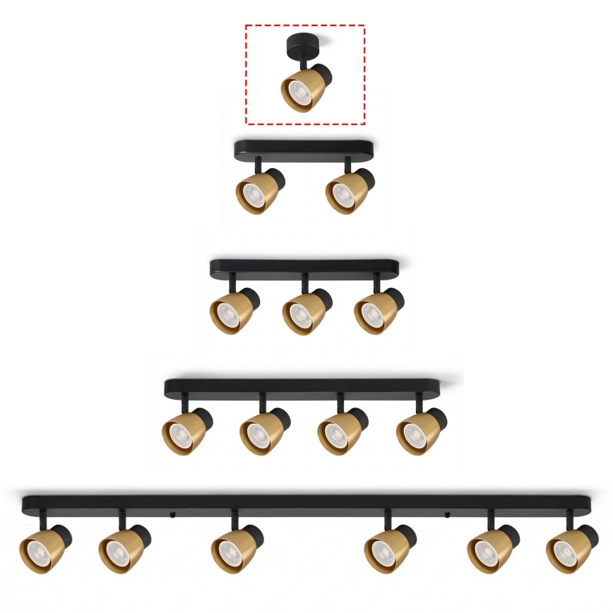 Brilagi - Ściemnialna oprawa punktowa LED RGBW NUGGET 1xGU10/6W/230V czarna/złota