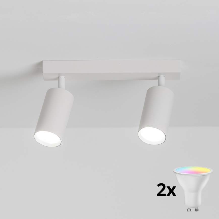 Brilagi - Ściemnialna oprawa punktowa LED RGBW SELE 2xGU10/6,5W/230V 2700-6500K biała