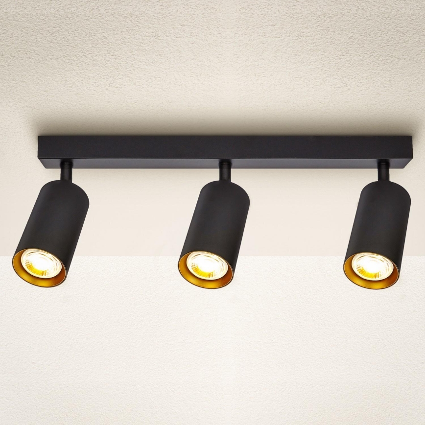 Brilagi - Ściemnialna oprawa punktowa LED RGBW SELE 3xGU10/6,5W/230V 2700-6500K czarna/złota