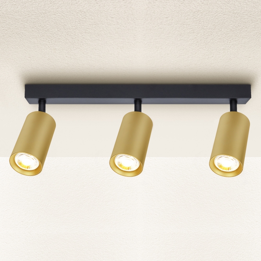 Brilagi - ściemnialna oprawa punktowa LED RGBW SELE GOLDEN 3xGU10/6,5W/230V 2700-6500K czarny/złoty